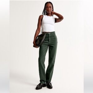 Abercrombie & Fitch Dark Green Straight Leg Jeans